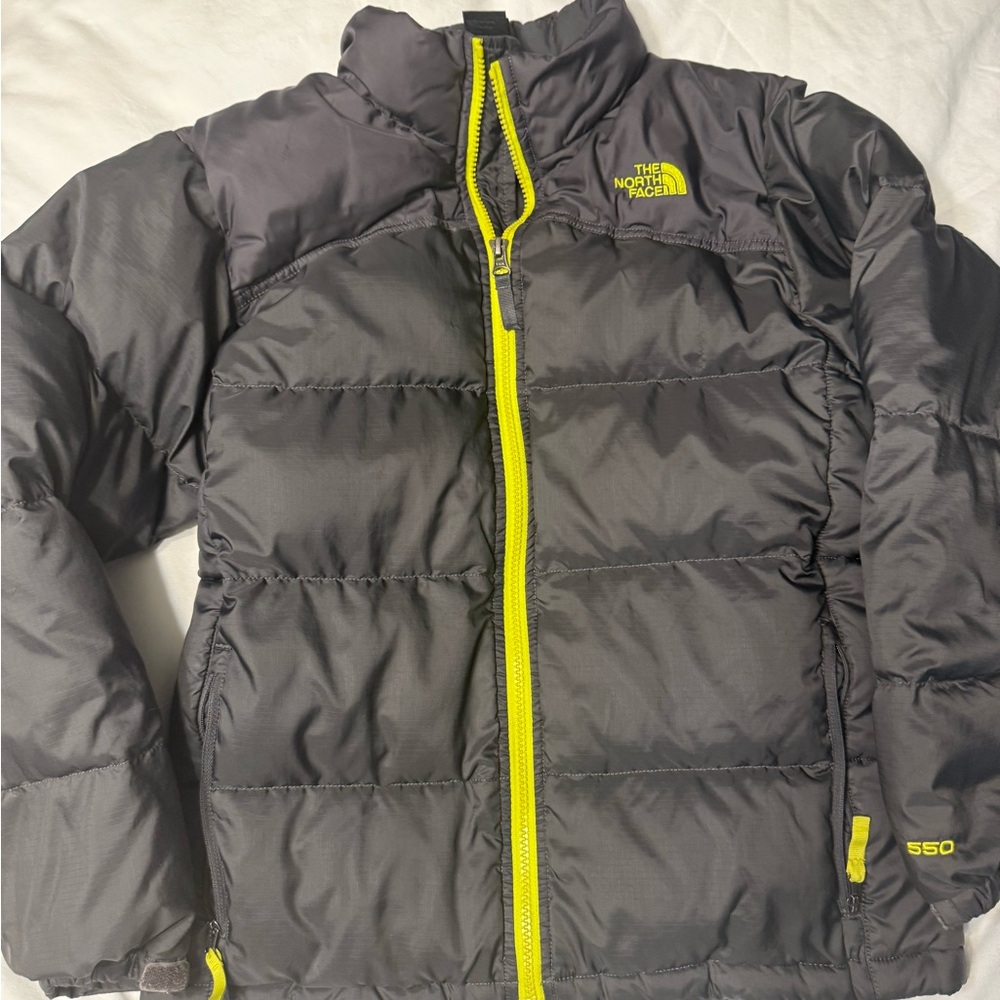 The North Face Kids Charcoal Puffer down coat